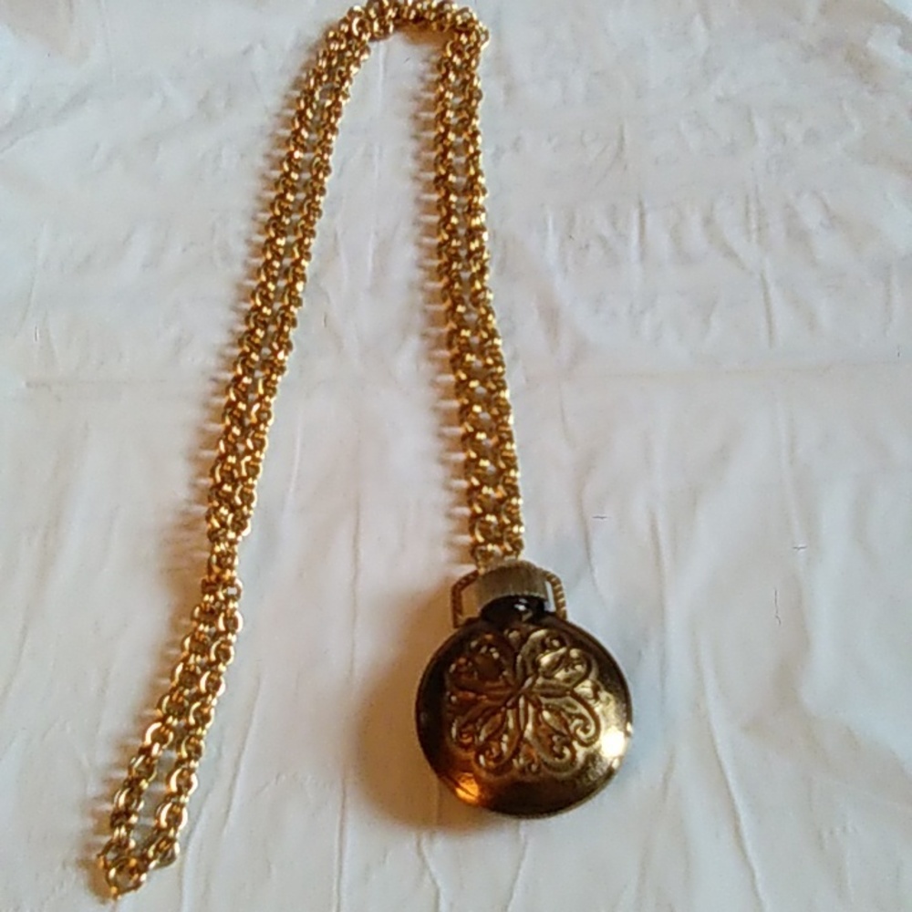 This is 32" inch long Perfume Bottle Pendant Necklace